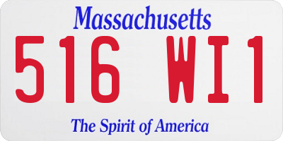 MA license plate 516WI1
