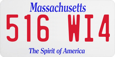 MA license plate 516WI4