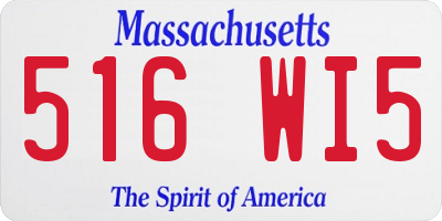 MA license plate 516WI5