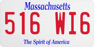 MA license plate 516WI6