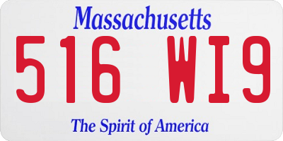 MA license plate 516WI9