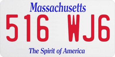 MA license plate 516WJ6
