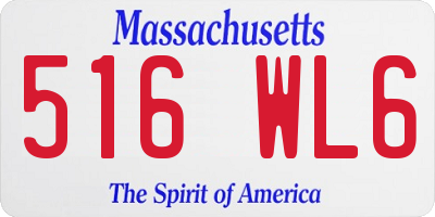 MA license plate 516WL6