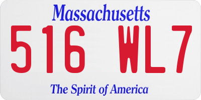 MA license plate 516WL7