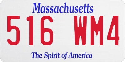 MA license plate 516WM4