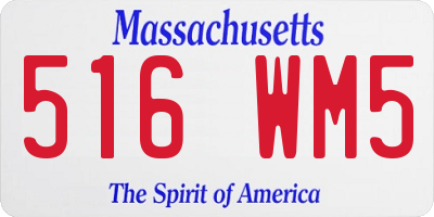 MA license plate 516WM5