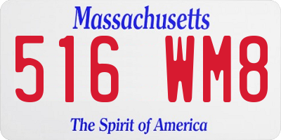 MA license plate 516WM8
