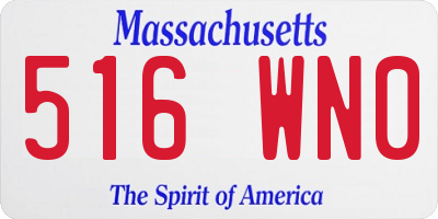 MA license plate 516WN0