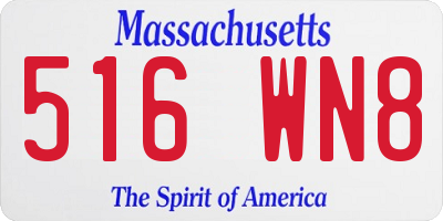 MA license plate 516WN8