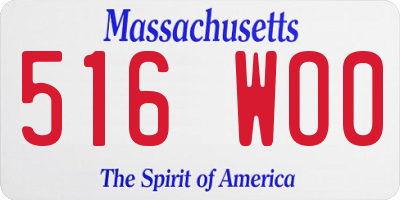MA license plate 516WO0