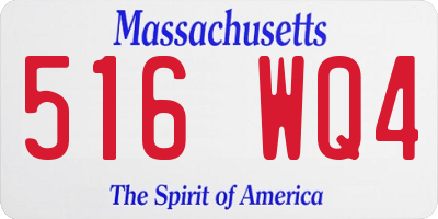 MA license plate 516WQ4