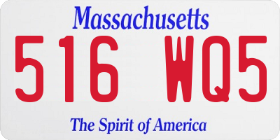 MA license plate 516WQ5