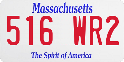 MA license plate 516WR2