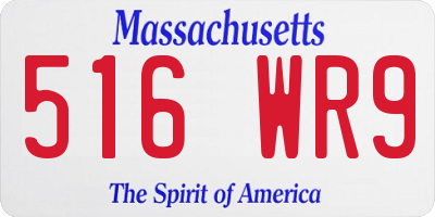 MA license plate 516WR9