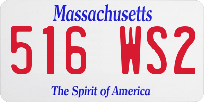 MA license plate 516WS2