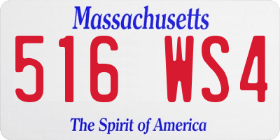 MA license plate 516WS4