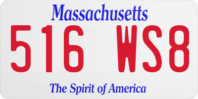 MA license plate 516WS8