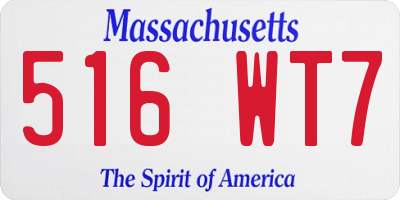 MA license plate 516WT7