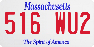 MA license plate 516WU2