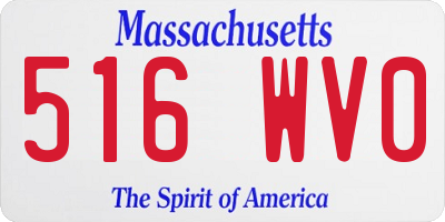 MA license plate 516WV0