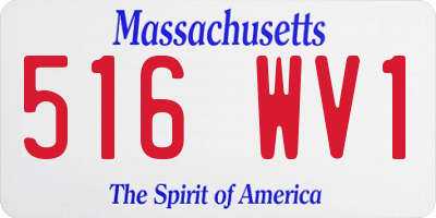 MA license plate 516WV1