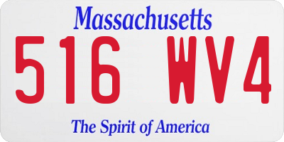 MA license plate 516WV4