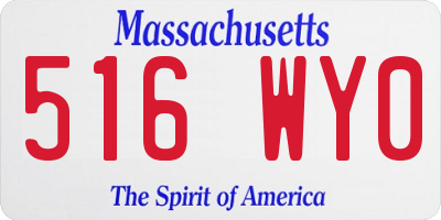 MA license plate 516WY0