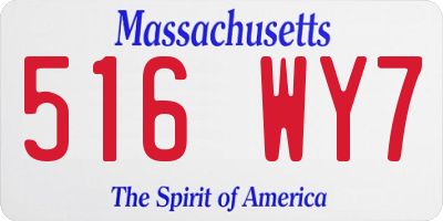 MA license plate 516WY7