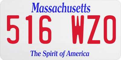MA license plate 516WZ0