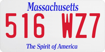 MA license plate 516WZ7