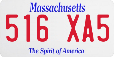 MA license plate 516XA5