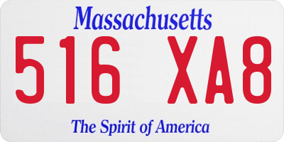MA license plate 516XA8
