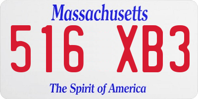 MA license plate 516XB3