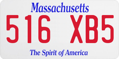 MA license plate 516XB5