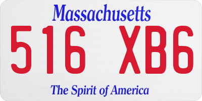 MA license plate 516XB6