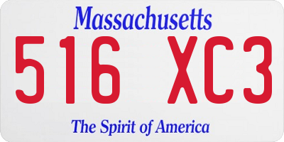 MA license plate 516XC3