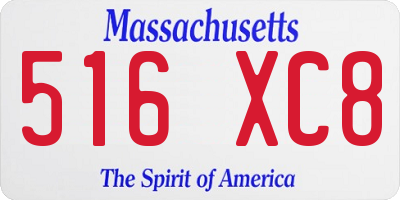 MA license plate 516XC8
