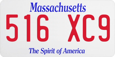 MA license plate 516XC9