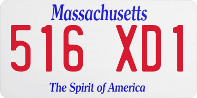 MA license plate 516XD1