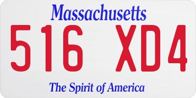 MA license plate 516XD4