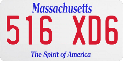 MA license plate 516XD6