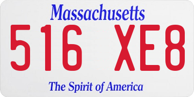 MA license plate 516XE8