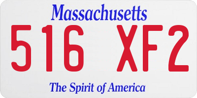 MA license plate 516XF2