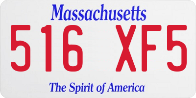 MA license plate 516XF5