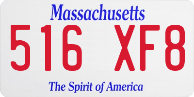 MA license plate 516XF8