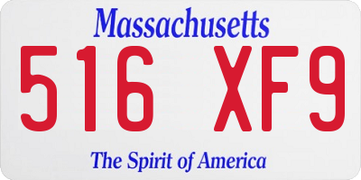 MA license plate 516XF9
