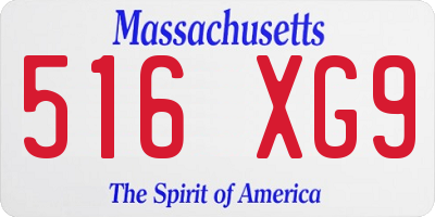 MA license plate 516XG9