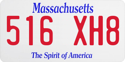 MA license plate 516XH8