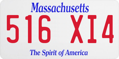MA license plate 516XI4