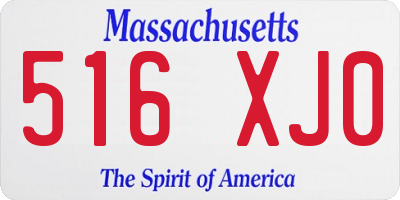 MA license plate 516XJ0
